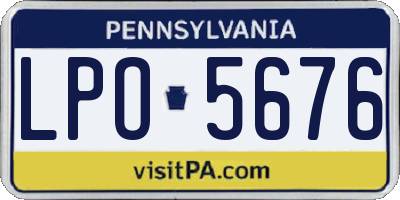 PA license plate LPO5676