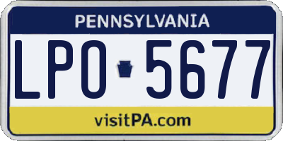 PA license plate LPO5677