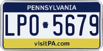 PA license plate LPO5679
