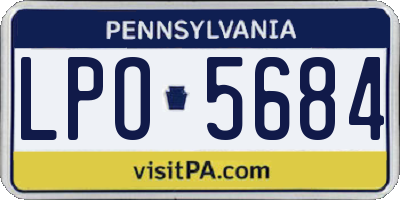 PA license plate LPO5684