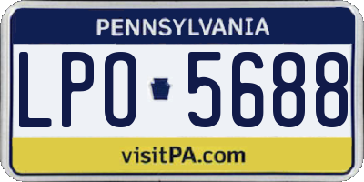 PA license plate LPO5688