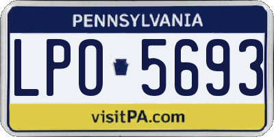 PA license plate LPO5693