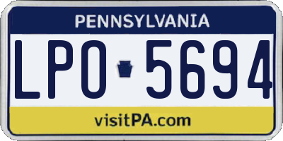 PA license plate LPO5694