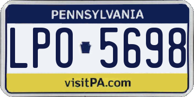 PA license plate LPO5698