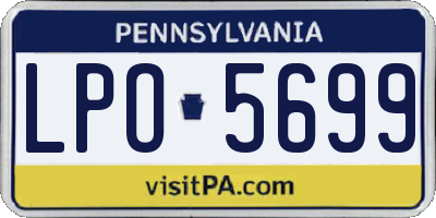 PA license plate LPO5699
