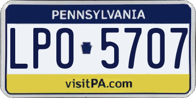 PA license plate LPO5707