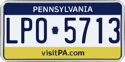 PA license plate LPO5713