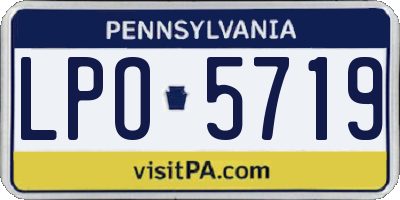 PA license plate LPO5719
