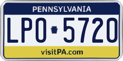 PA license plate LPO5720