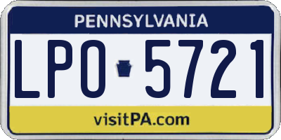 PA license plate LPO5721