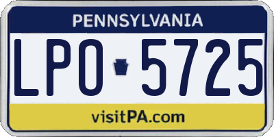 PA license plate LPO5725