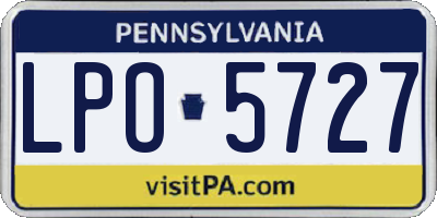 PA license plate LPO5727