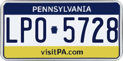 PA license plate LPO5728