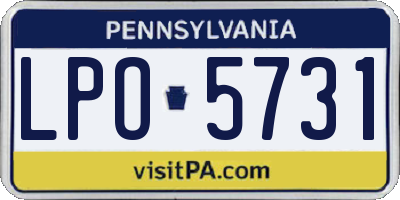 PA license plate LPO5731