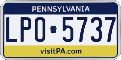 PA license plate LPO5737