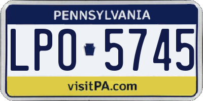 PA license plate LPO5745