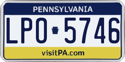 PA license plate LPO5746