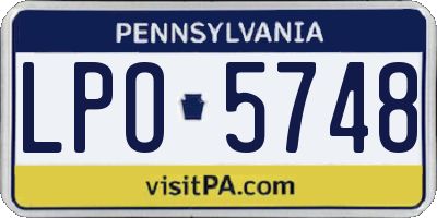 PA license plate LPO5748