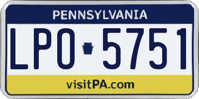 PA license plate LPO5751