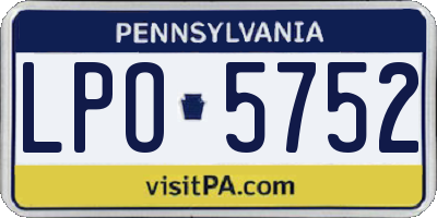 PA license plate LPO5752