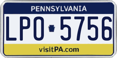PA license plate LPO5756
