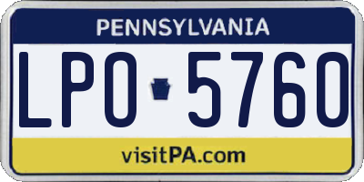 PA license plate LPO5760