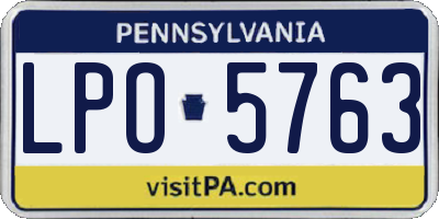PA license plate LPO5763