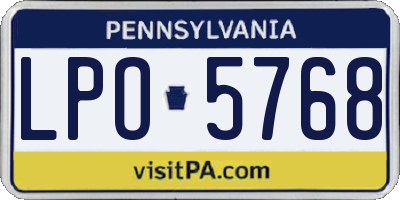 PA license plate LPO5768