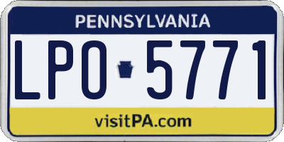 PA license plate LPO5771