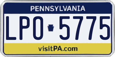 PA license plate LPO5775