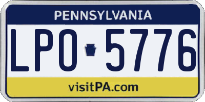 PA license plate LPO5776