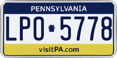 PA license plate LPO5778