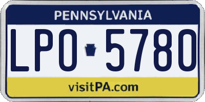PA license plate LPO5780