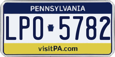 PA license plate LPO5782