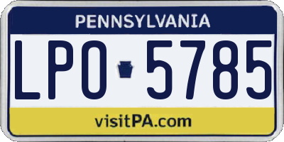 PA license plate LPO5785