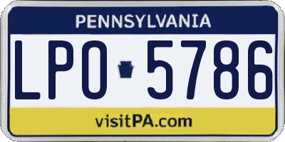 PA license plate LPO5786