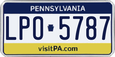PA license plate LPO5787