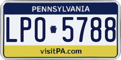 PA license plate LPO5788