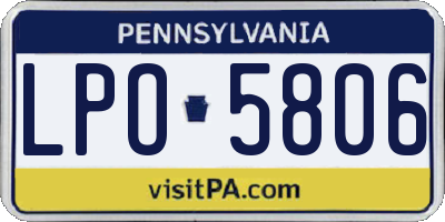 PA license plate LPO5806