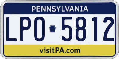 PA license plate LPO5812