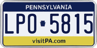PA license plate LPO5815