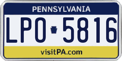 PA license plate LPO5816