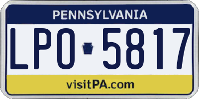 PA license plate LPO5817