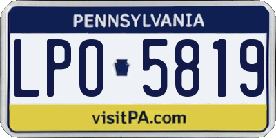 PA license plate LPO5819