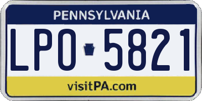 PA license plate LPO5821