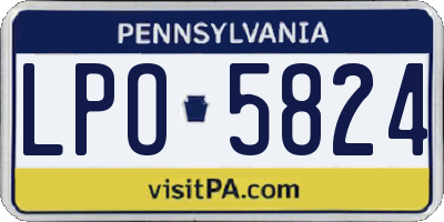 PA license plate LPO5824