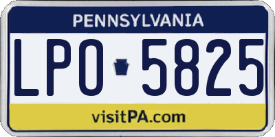 PA license plate LPO5825