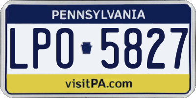 PA license plate LPO5827