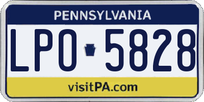 PA license plate LPO5828