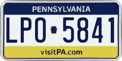 PA license plate LPO5841